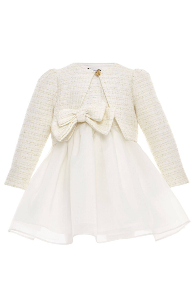 36326Pr Ecru Baby Girl Dress with Jacket