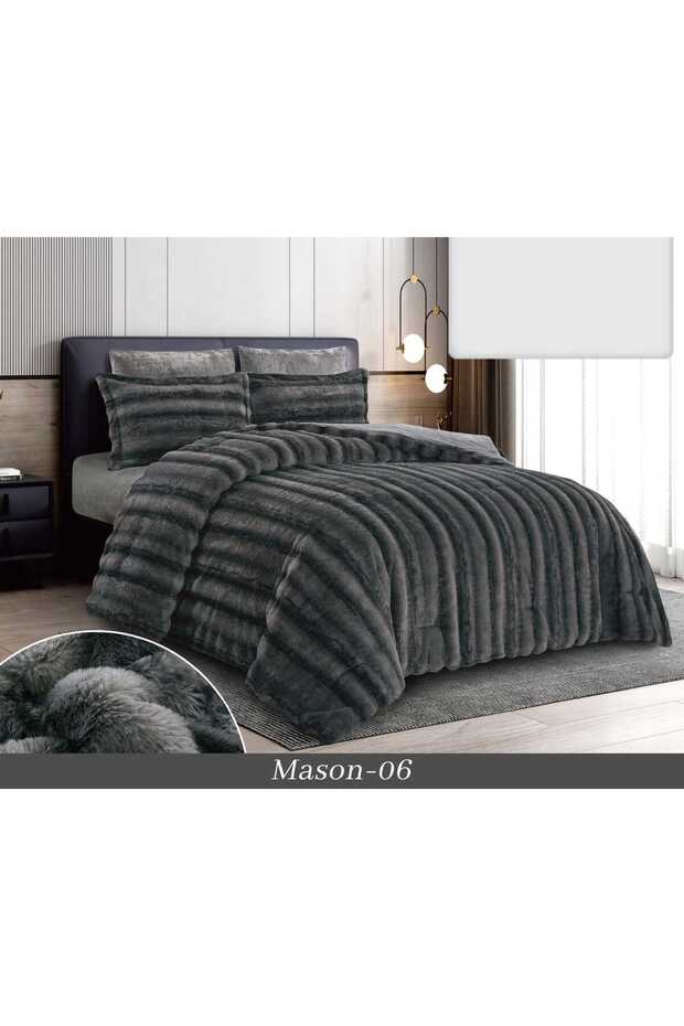 Winter faux fur quilt, 6 pieces - 1