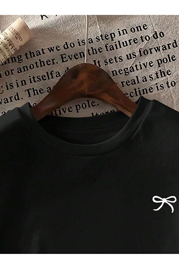 MİNİK KURDELE BASKILI OVERSIZE TİŞÖRT - 4