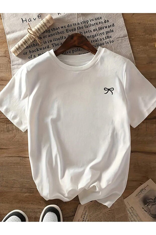 MİNİK KURDELE BASKILI OVERSIZE TİŞÖRT - 2