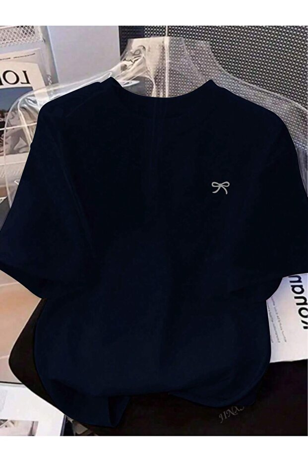 MİNİK KURDELE BASKILI OVERSIZE TİŞÖRT - 1