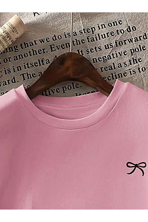 MİNİK KURDELE BASKILI OVERSIZE TİŞÖRT - 3