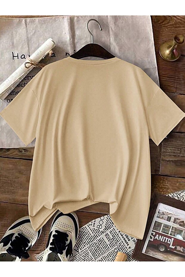MİNİK KURDELE BASKILI OVERSIZE TİŞÖRT - 5