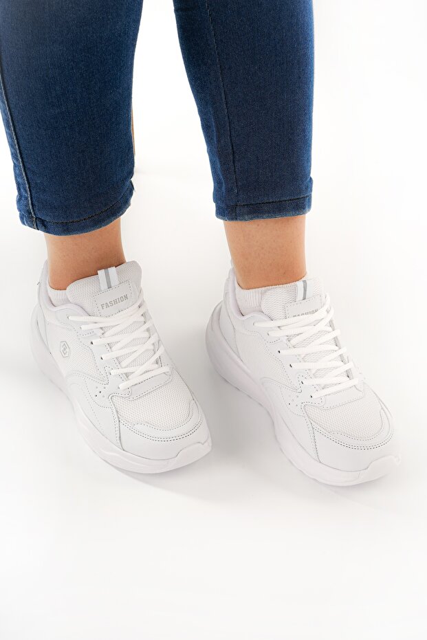 Casual Women's Sneaker Lace-Up Lightweight Thick High-Soled Walking Breathable Sports Shoes Orthopedic - 2