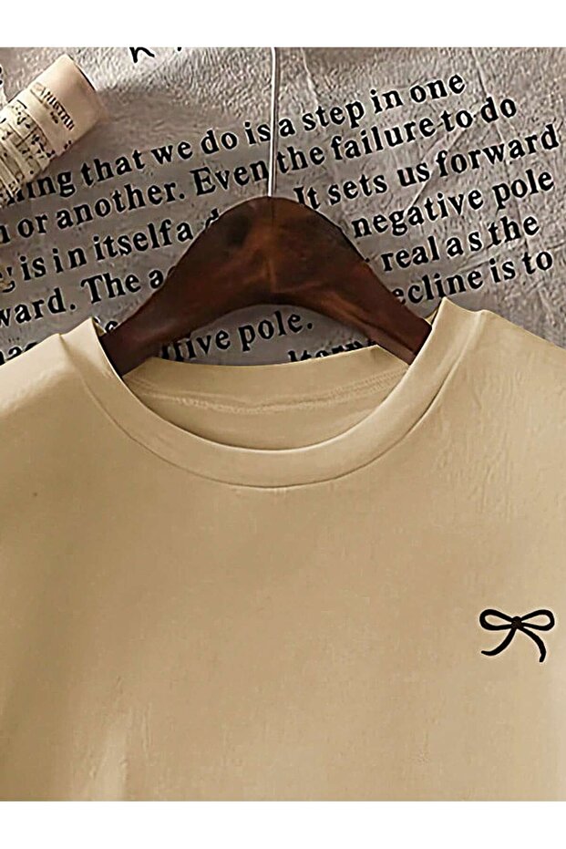 MİNİK KURDELE BASKILI OVERSIZE TİŞÖRT - 3