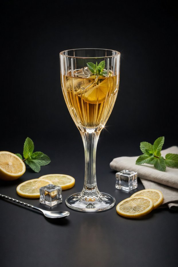 Set of 6 Striped Glass Soft Drink Glasses | Cocktail, Cold Drink & Presentation Glass