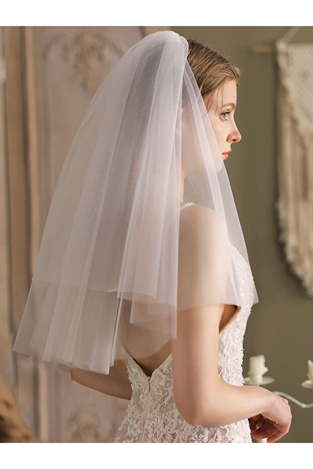 80cm Double Layer, Wedding Veil, Party Veil, Graduation Veil Off White