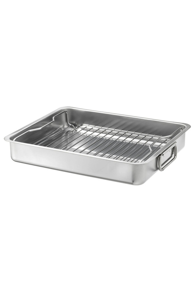Quick Oven Dish, Stainless Steel, 40X32 cm