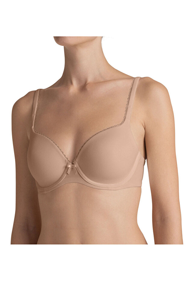 Σουτιέν Perfectly Soft, μισό κύπελλο, με ενίσχυση και μπανέλα, Triumph, 80E EU, ανοιχτό μπεζ - 2