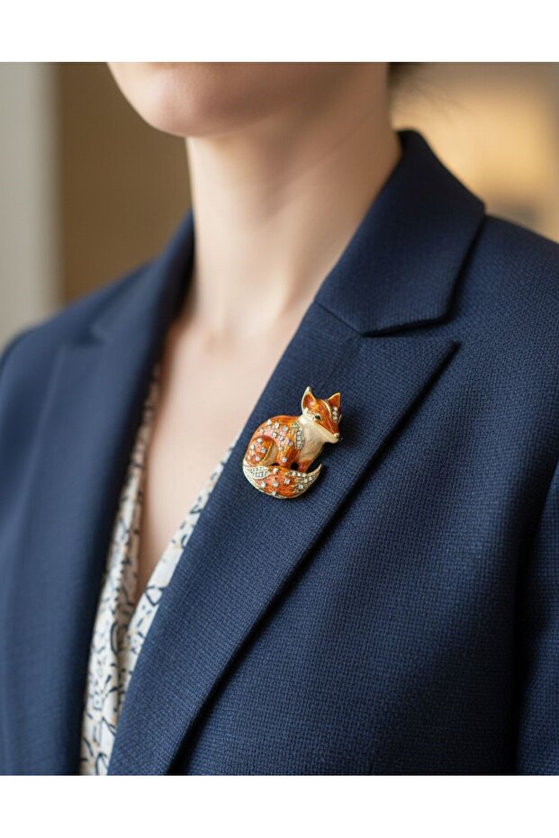 TİLKİ MODEL METAL BROŞ - 1