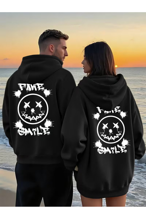 Dear Couple Combination Fake Printed Hooded Sweatshirt Set of 2 – Unisex Oversized Hoodie 3 Thread