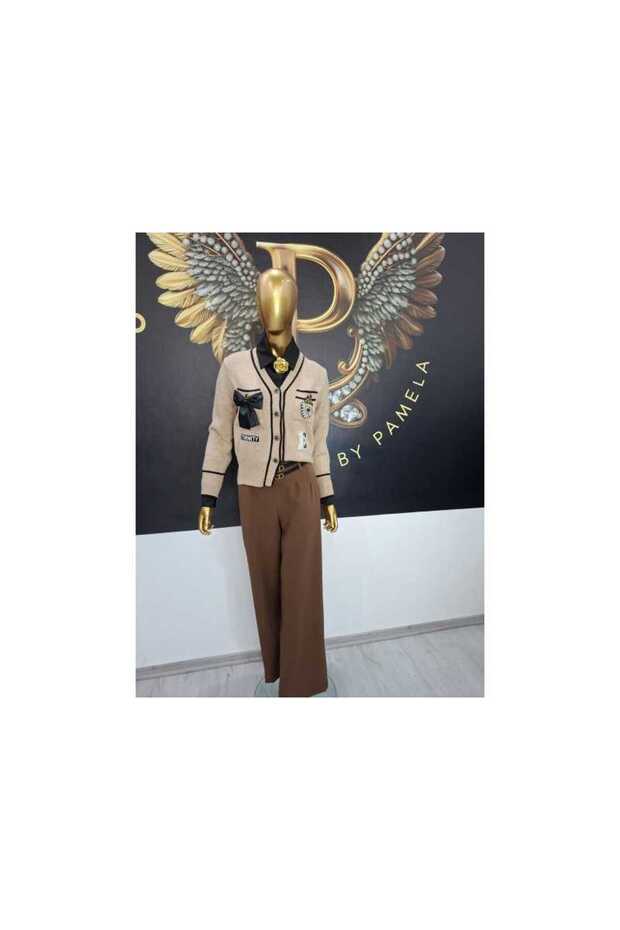 BLACK SHIRT WITH GOLDEN BROOCH - BLACK, M/L - 3