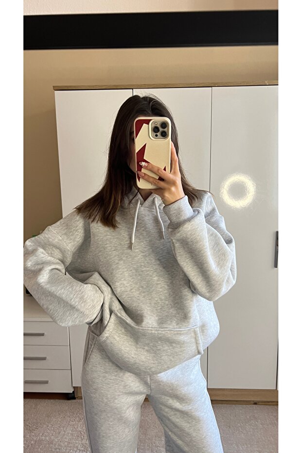 طقم رياضي فاخر بثلاث خيوط مع بطانة من الصوف - 5