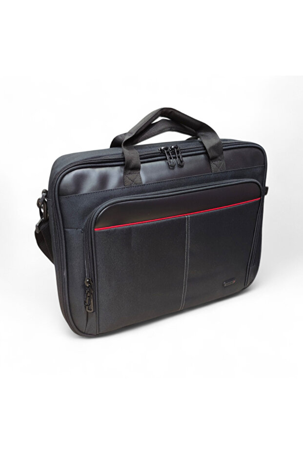 Thick Fabric Backed Two-Compartment Sturdy Water-Resistant Briefcase & Laptop Bag 15.6 Inch