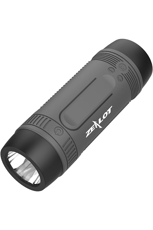 مكبر صوت بلوتوث محمول، مقاوم للماء بمعيار IPX5، مزود بمصباح LED يدوي، وميكروفون/بطاقة ذاكرة/مدخل AUX -S1