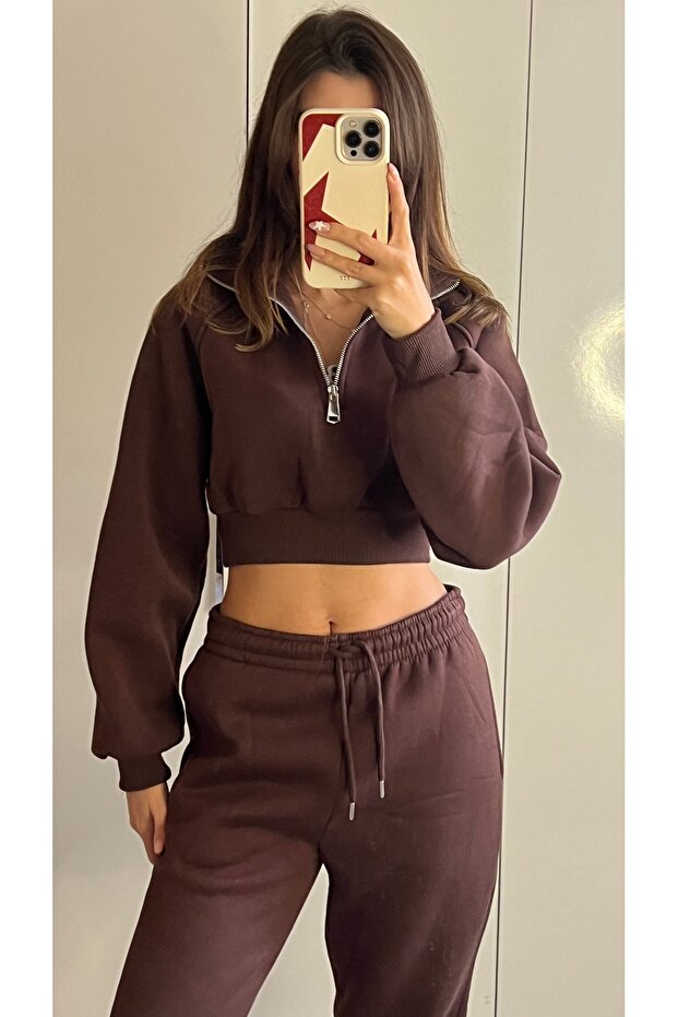 طقم رياضي من ثلاث قطع مع بطانة داخلية من الصوف - 3