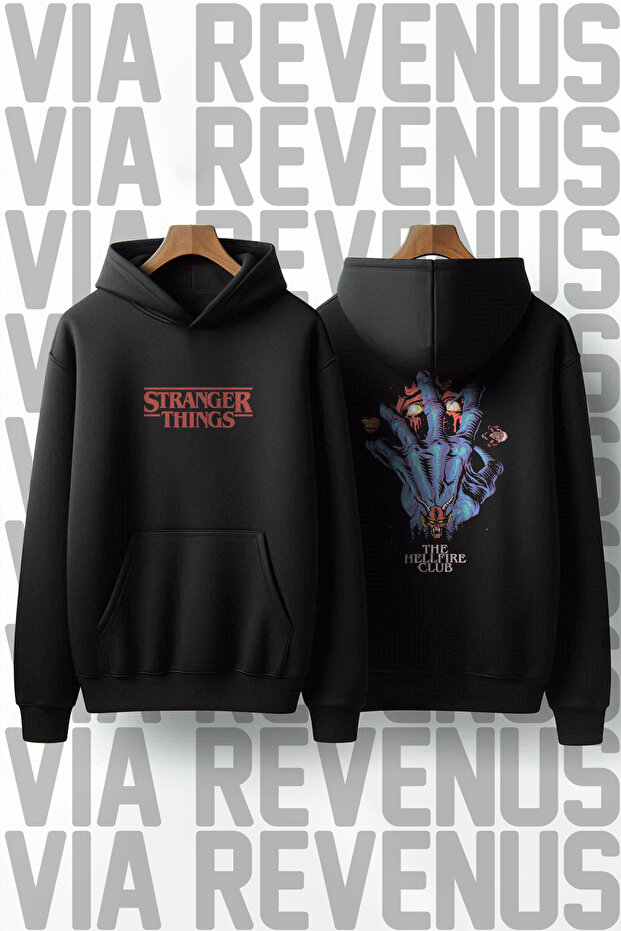 Stranger Things Hc Printed Unisex Oversized Hooded Sweatshirt Special Design Graphic Hoodie
