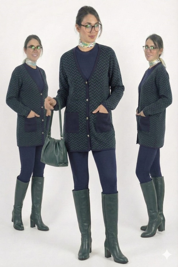 Classic Knitted Buttoned Jacket