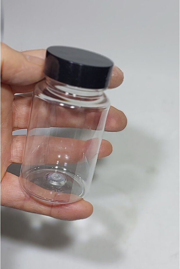 100Pcs Transparent Pet Shot Bottle Leakproof Black Lid Fragrance Ornament Multi-Purpose Bottle 100ml - 3