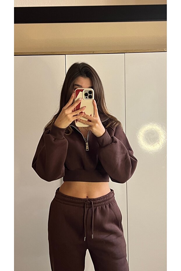 طقم رياضي من ثلاث قطع مع بطانة داخلية من الصوف - 2