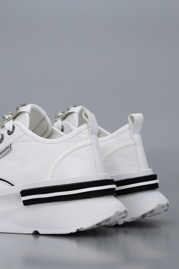 Prn 172-1 Stone Detailed Lace-Up Sports Shoes - 4