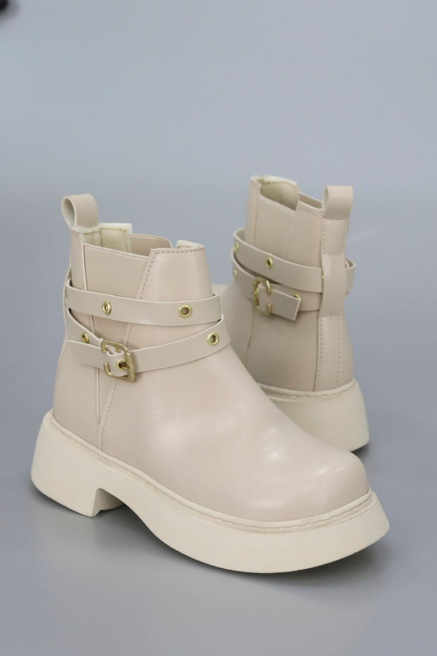 Dvmd 658 Belt Detailed Elastic Zippered Boots - 2