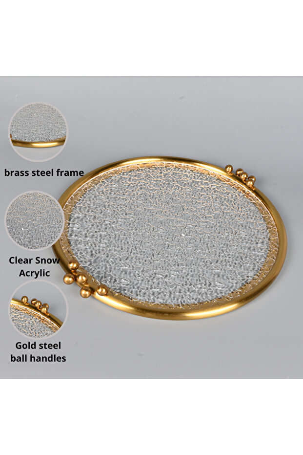 صينية تقديم دائرية من الأكريليك 43 سم - 1