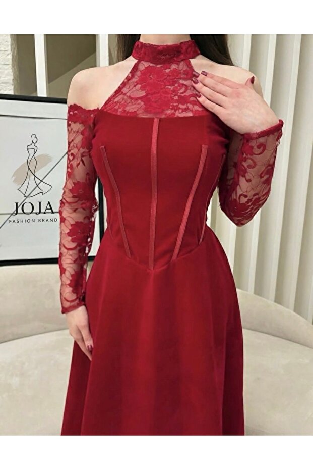 red wool dress - 3
