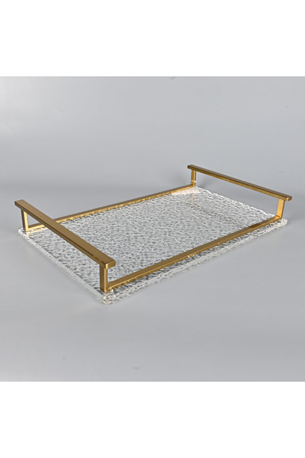 Rectangular Transparent Tray 45×28 cm with Copper Frame - 2