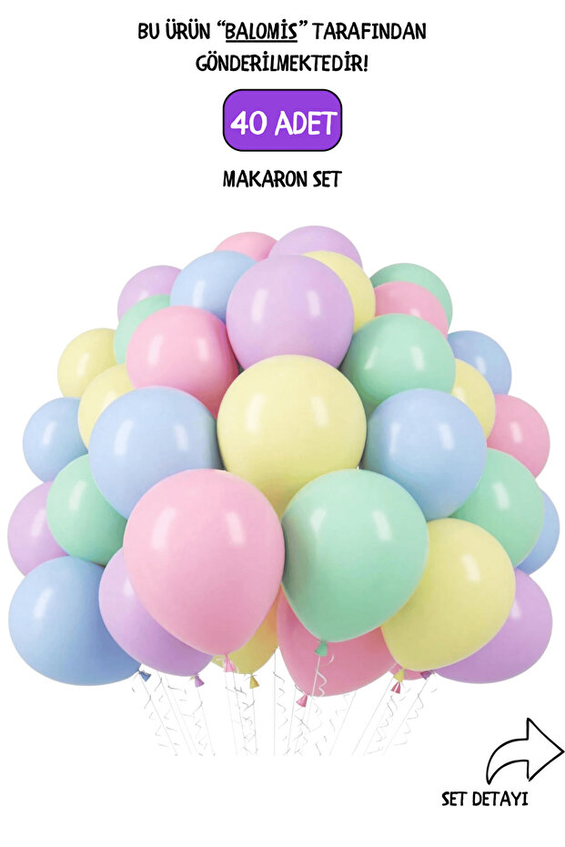 40 Pieces Macaron Harmony Series Pastel Balloon Set 11 Inch Birthday Decoration