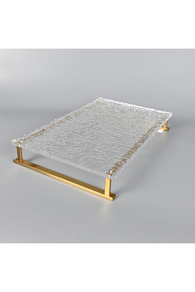 Rectangular Transparent Tray 45×28 cm with Copper Frame - 5