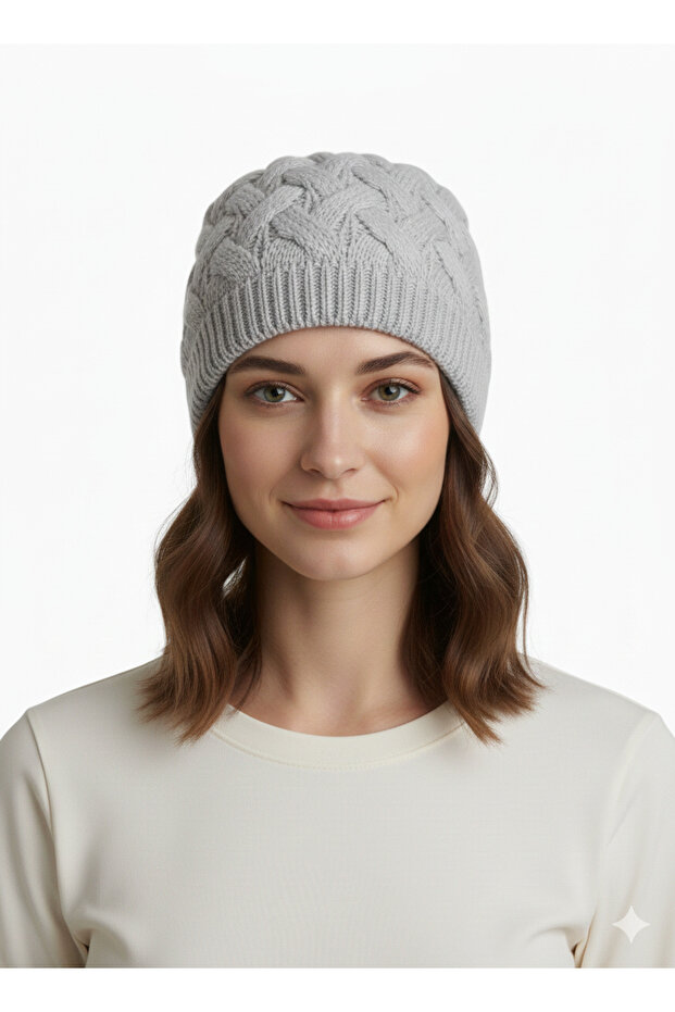 Double Layer Thick Knit Beanie - Soft Textured Winter Knit Beanie