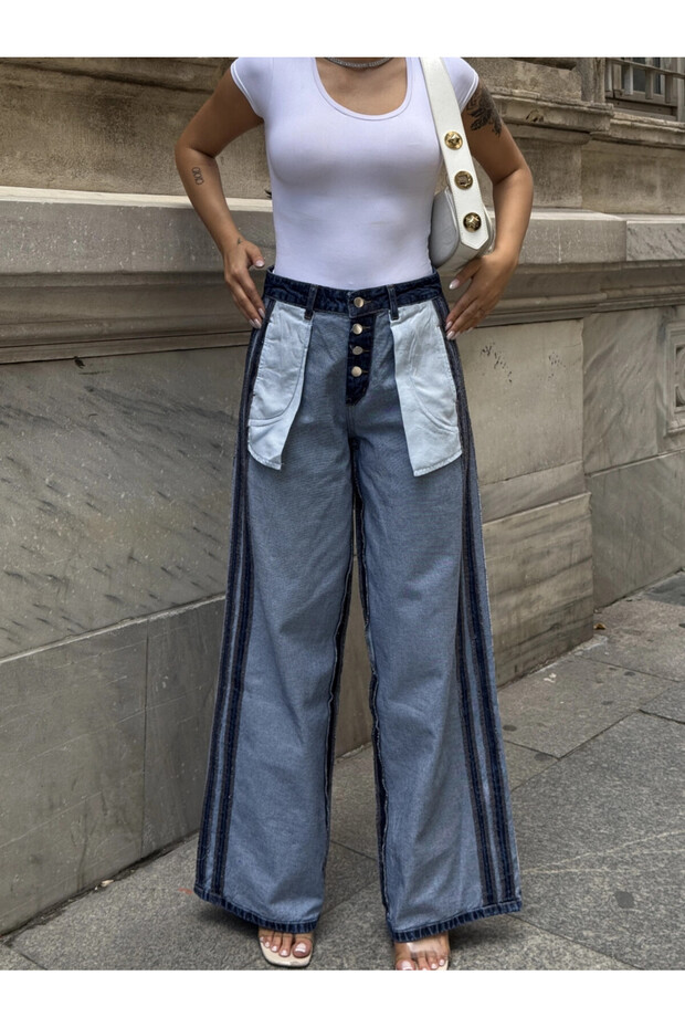 Reverse Cut Special Design Jeans Pantalon - 2