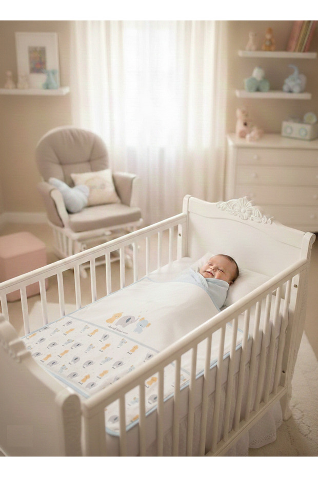 100% Cotton Combed Multi-Purpose Baby Blanket - Minituffy, 90X90Cm, Natural Special Texture, Soft - 2