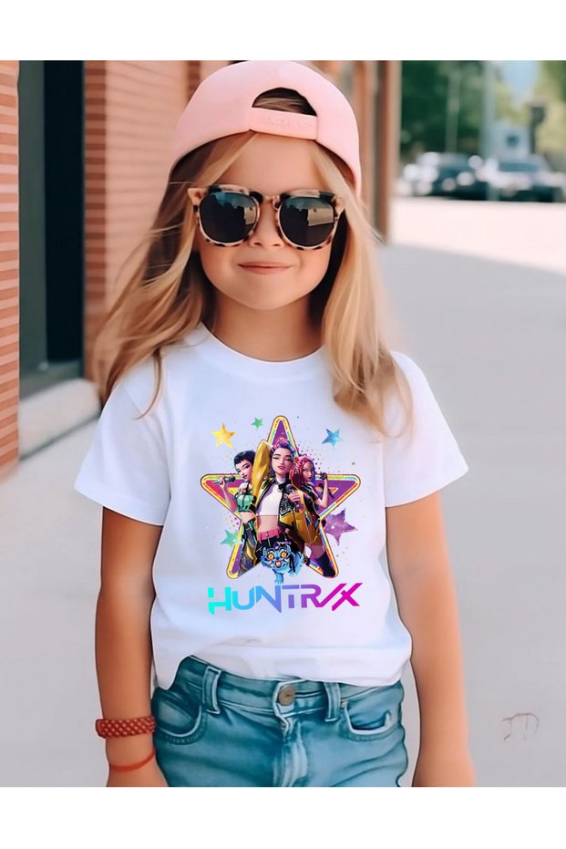 Huntrix Kpop Demon Hunter Zoey Rumi Mira Designed Cotton Premium B Printed Kids T-Shirt