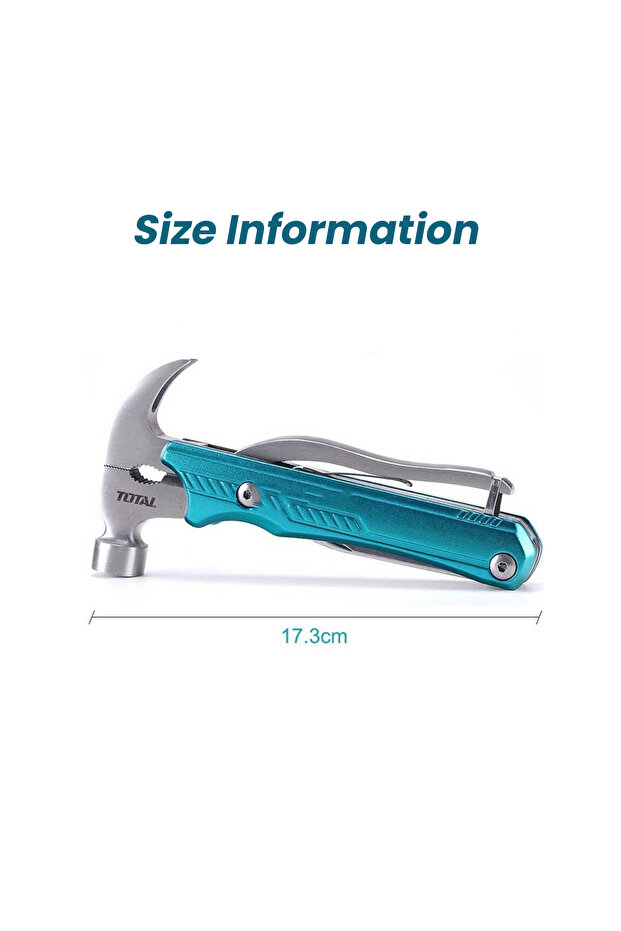 TOTAL Multi-Function Claw Hammer with Foldable Handle, Nail Puller & Ergonomic Grip - 4