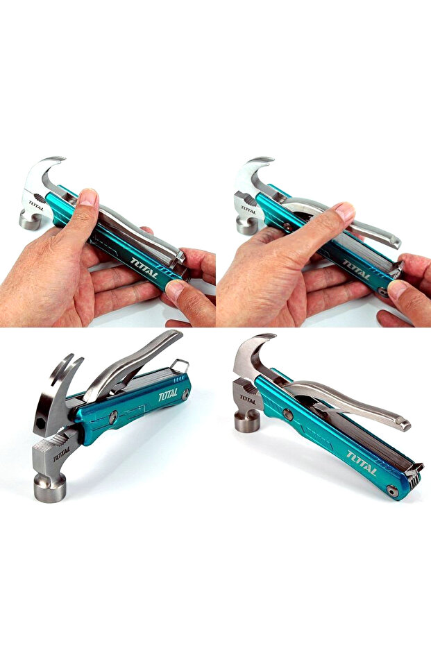 TOTAL Multi-Function Claw Hammer with Foldable Handle, Nail Puller & Ergonomic Grip - 7