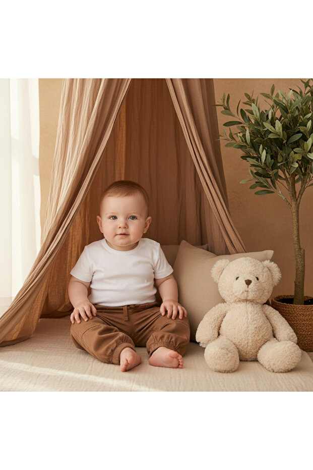 Solid Cargo Joggers with Pockets - 5