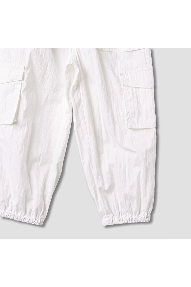 Solid Cargo Joggers with Pockets - 4