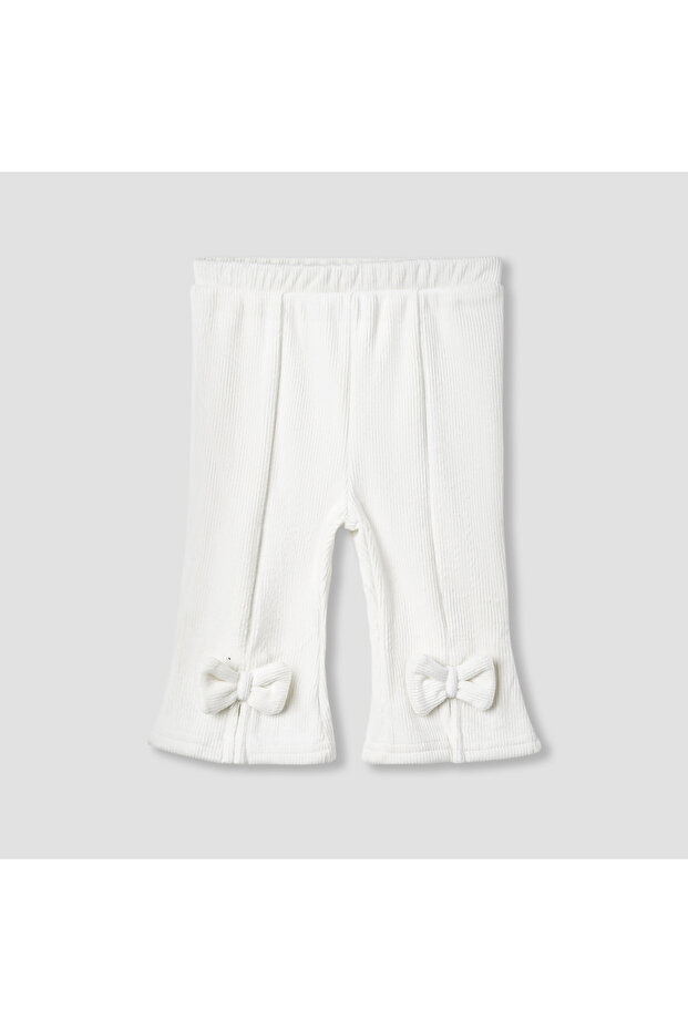 بنطال رياضي مطاطي مزين بفيونكة - 1