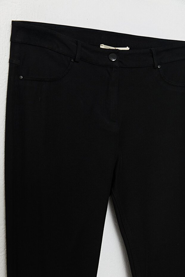 İspanyol Paça Pantolon Siyah - 2