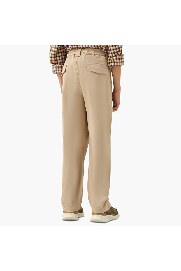 Solid Cargo Pants with Pockets - 3