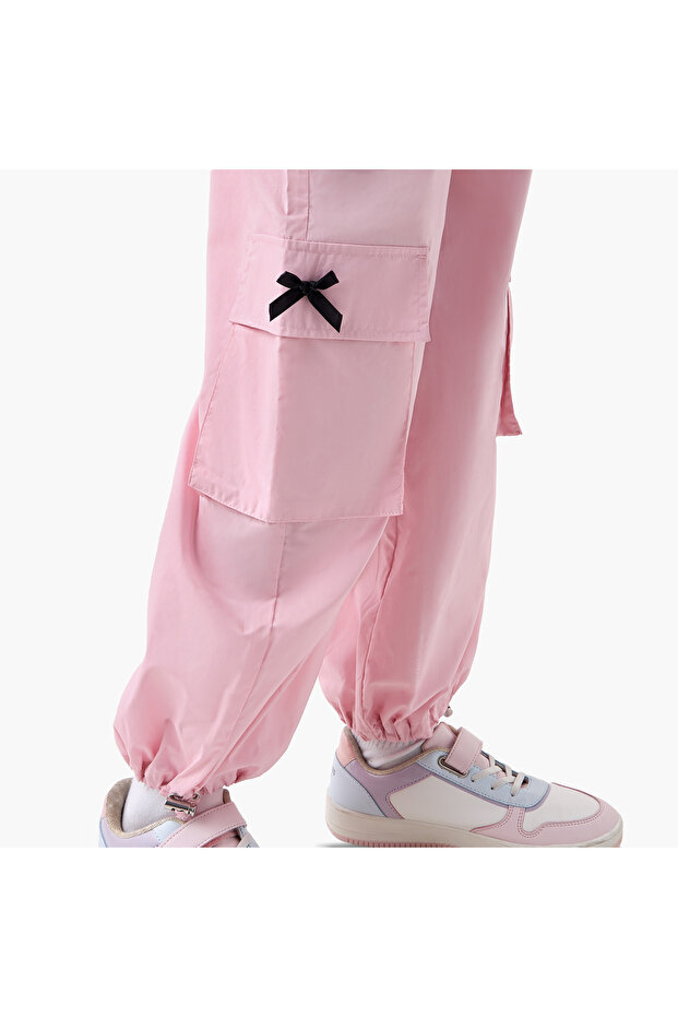 Solid Pants with Pockets and Semi-Elasticated Waistband - 5