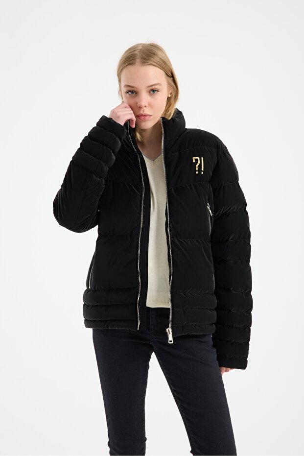 Chmps? ! Parisse Women's Hoodless Mock Neck Padded Inflatable Coat 9782K