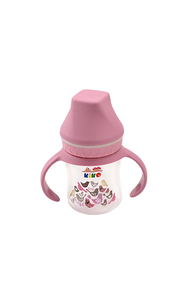 WIDE NECK FEEDING BOTTLE WITH HANDLE 125ML (3 +)-Pink