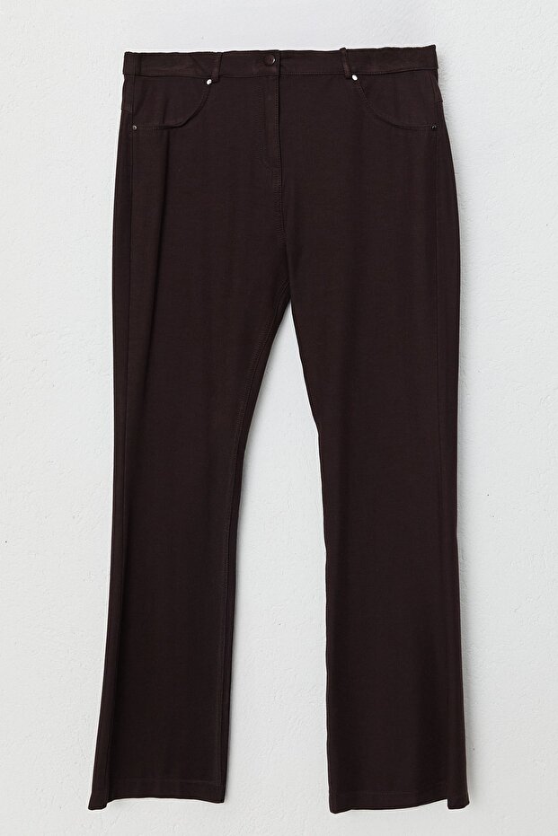 İspanyol Paça Pantolon Kahve - 1