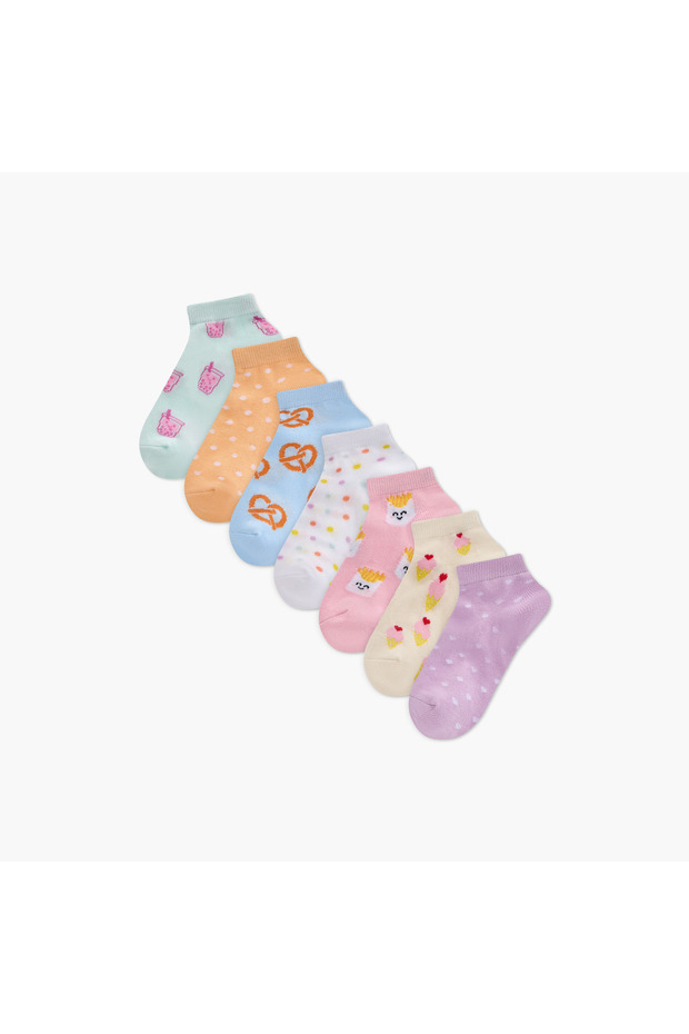 Printed Ankle Length Socks - Set of 7