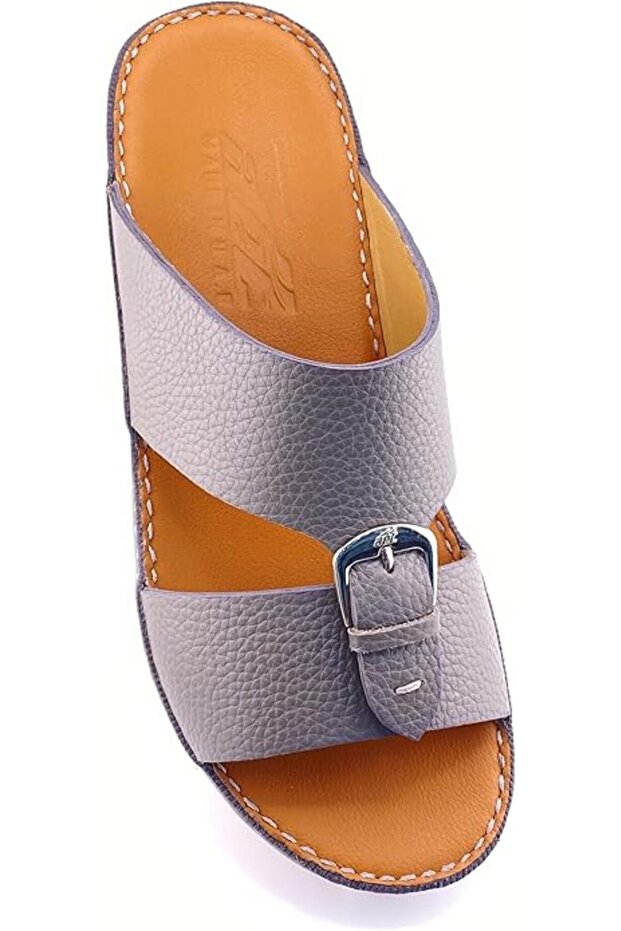 AET Arabic Sandals For Men | Outdoor Mens Slippers | Open Toe | Genuine Milled Leather with Buckle