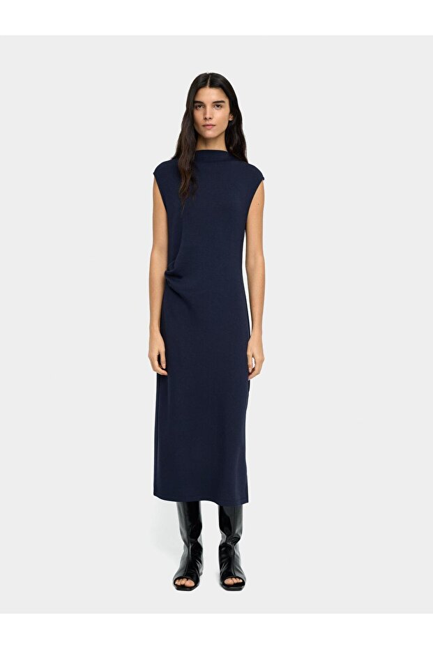 Drapeli Midi Elbise - 1