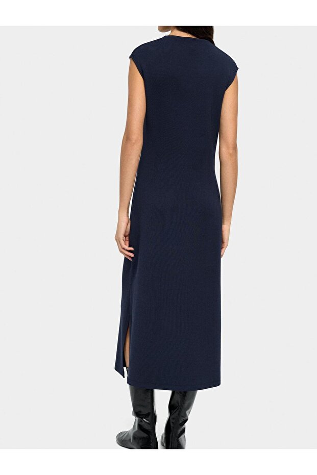 Drapeli Midi Elbise - 5